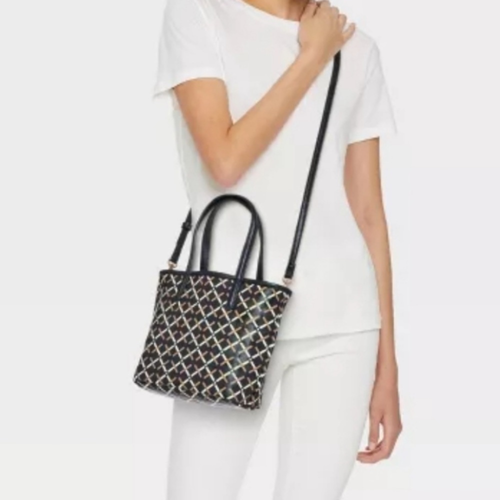 A NEW DAY NWT Mini Coated canvas
Tote Crossbody Bag Geometric Pattern -black - Picture 2 of 8